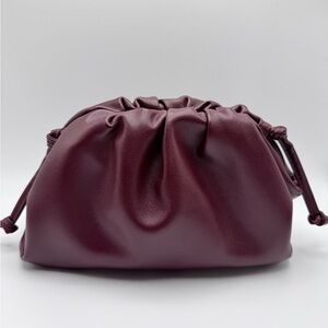 Soft Leather Mini Pouch Bag - Oxblood